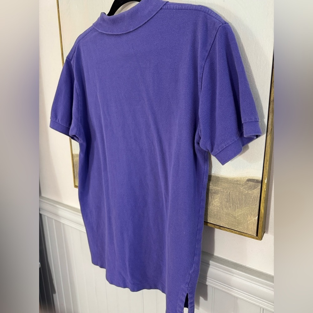 Ralph Lauren Purple Short Sleeve Polo Shirt Green Pony Sz M - Picture 6 of 8